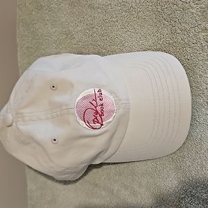 Oprah's Book Club cap, off-white with pink lettering, size adjustable